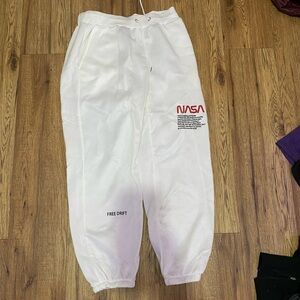 NASA White Jogger Bottoms by